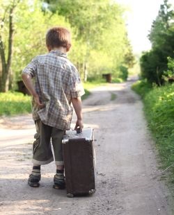 Child with a suitcase