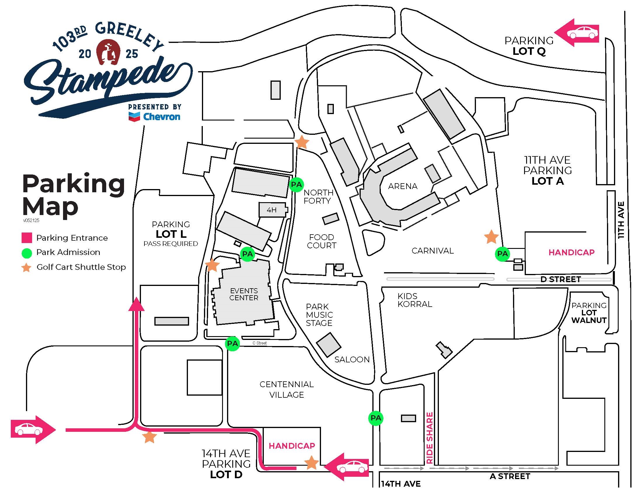 2025 Greeley Stampede parking map