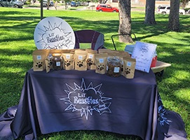 Table with dog treats