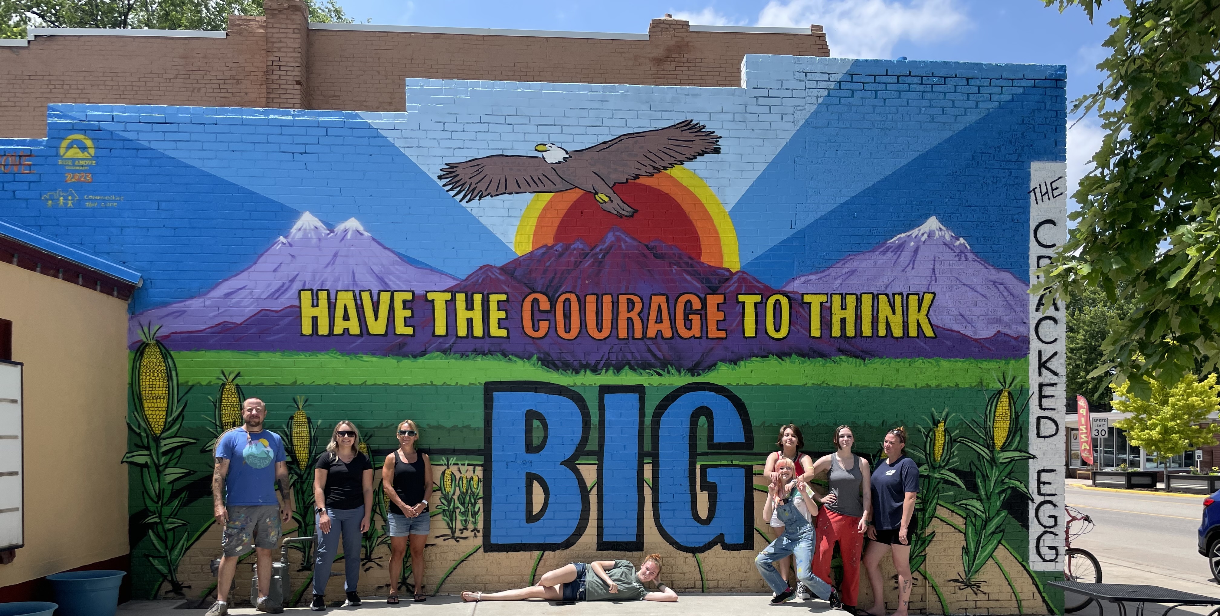 "Have the courage to think big" mural