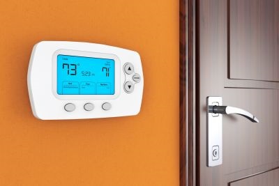 Wall thermostat near door