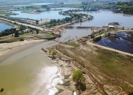 2003 Flood birdseye view of destruction to property