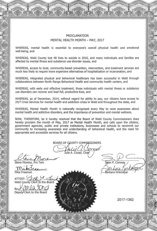 Proclamation for Mental Health Month