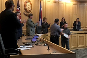 Robert Roberts was honored for his 24 years of service to Weld County.