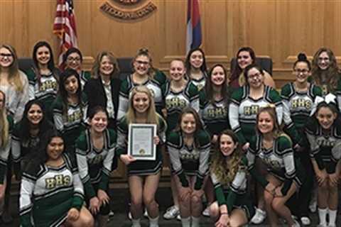 Highland Cheer Team honored by board