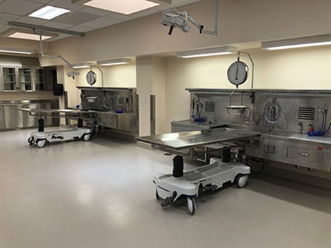 Tables within the Coroner's Office