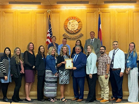 Department of Human Services ESWC staff with Board of County Commissioners