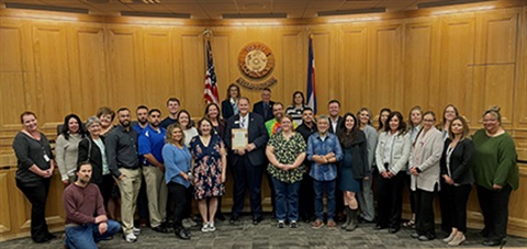 Board of County Commissioners with DHS Foster Care staff and foster parents