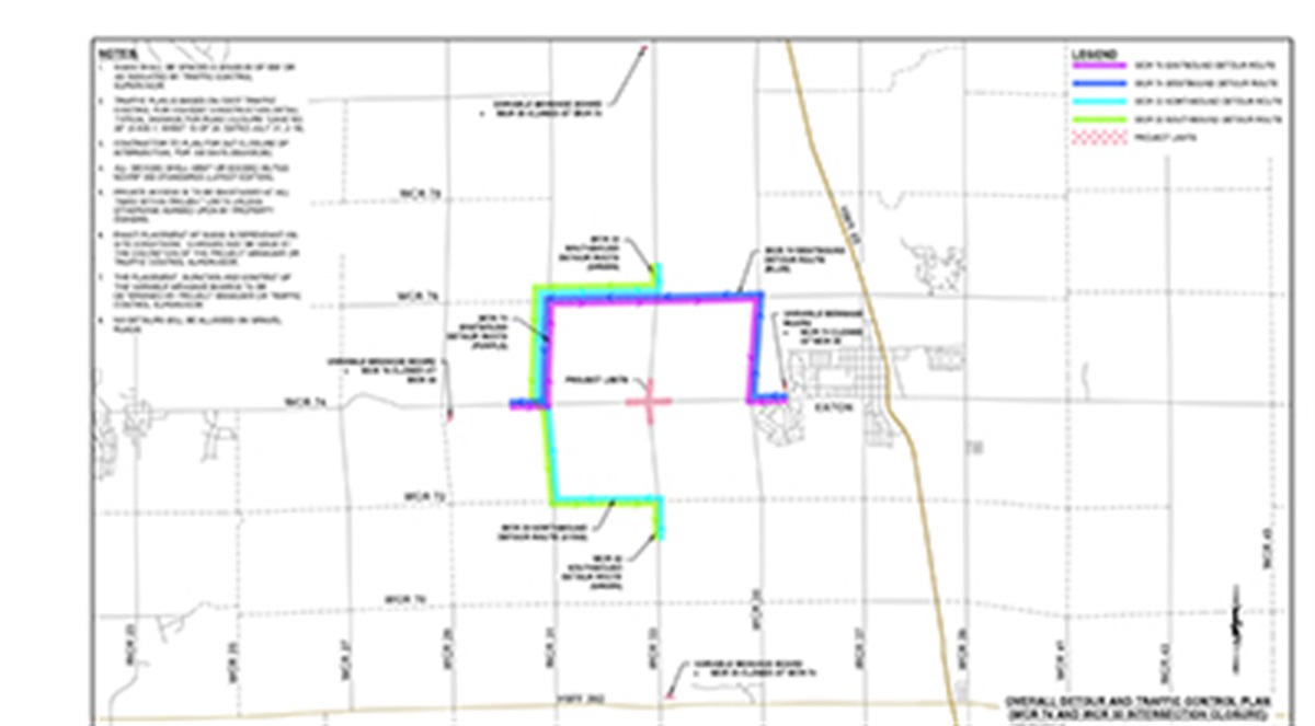 Closure extended for county road 74 and 33 roundabout project – Weld County