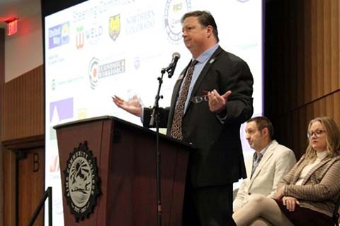 Nicholas Spezza speaks at the 2023 Workforce Symposium