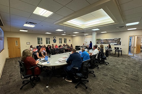 The Weld County Board of Commissioners and outside agencies at a budget work session.