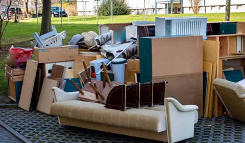 Large items sitting on pavement.