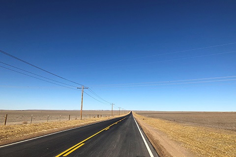 A portion of Weld County Road 105.