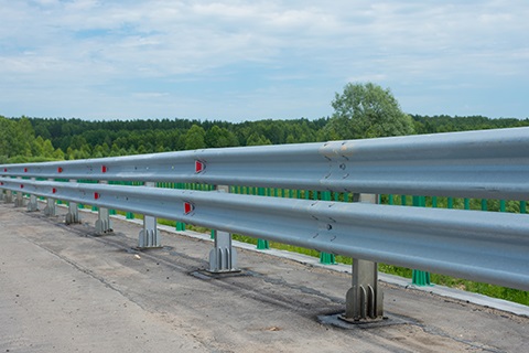 A bridge guardrail. 