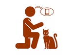 Person petting cat while thinking about getting a cellphone